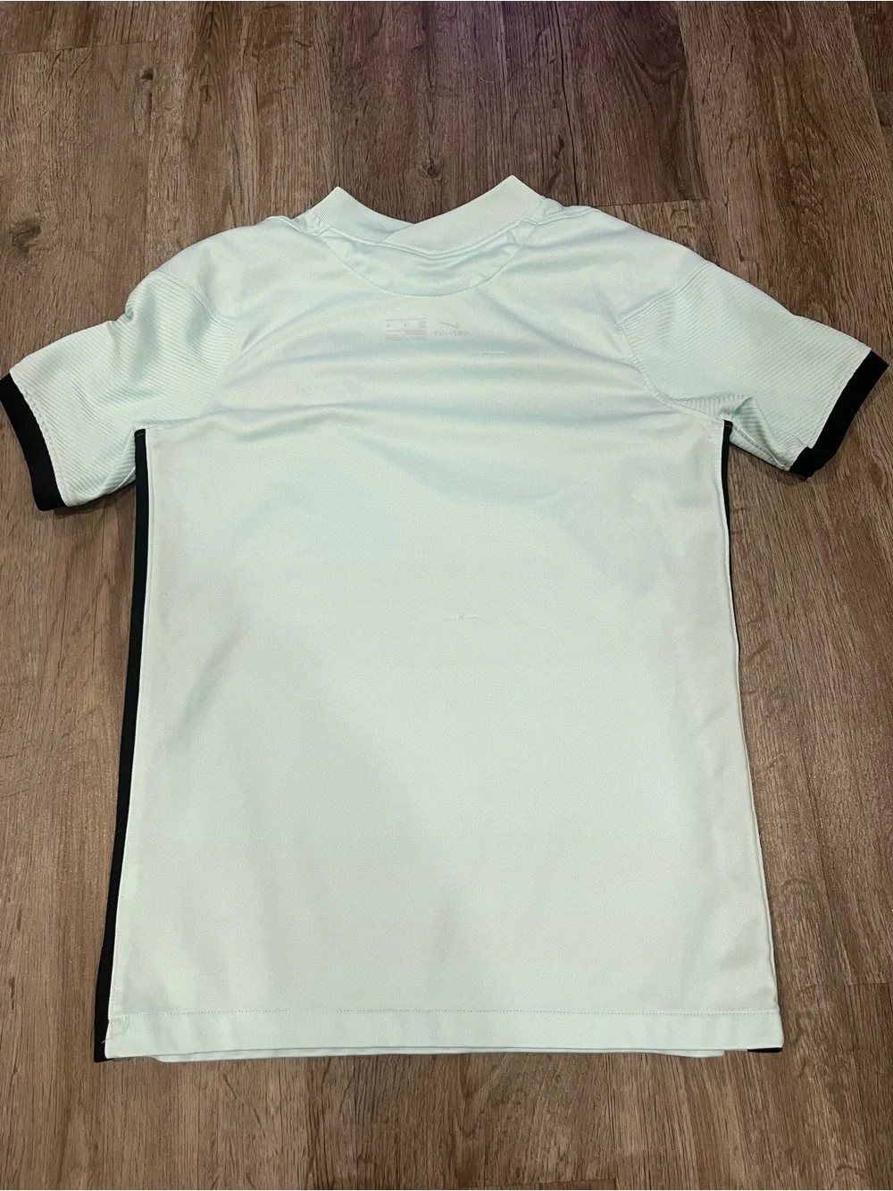 Nike Kids Light Blue Soccer Jersey with Red & Green Stripes